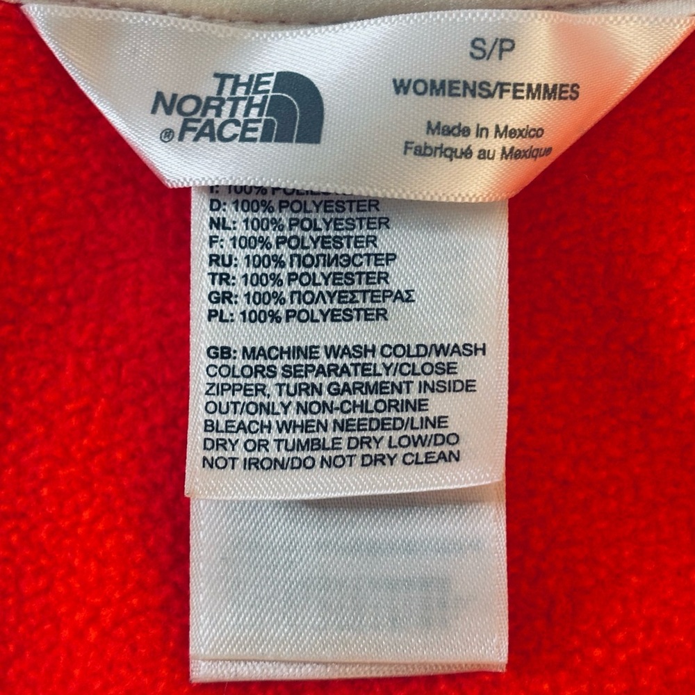 The North Face Mezzaluna Hoodie Jacket Impact Orange Full Zip small pockets - Picture 2 of 8